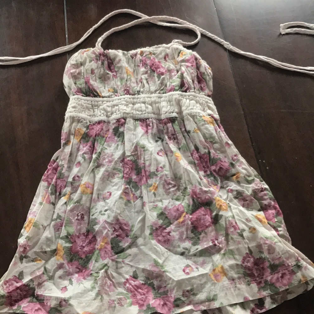 Floral Beige and Pink Alt Strap Tank Medium
